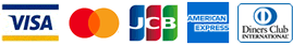 VISA、master、JCB、アメリカン・エキスプレス・カード、ダイナーズのカード決済に対応しています。